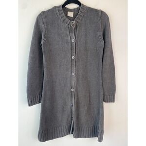 Poetry Women 100% Linen Cardigan S Grey Lagenlook Minimalist Quiet Luxury Button